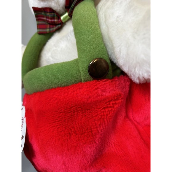 Vintage Rennoc Plush White Cream Teddy Bear Christmas Stocking Hang N Stuff Rare - Picture 5 of 16